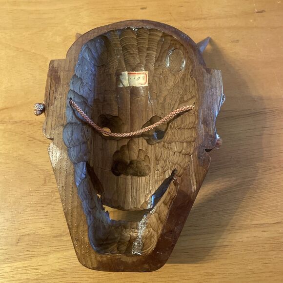 VTG Authentic Japanese Noh Demon Mask "Hannya" - Hand-carved Wood From Japan - Picture 9 of 15